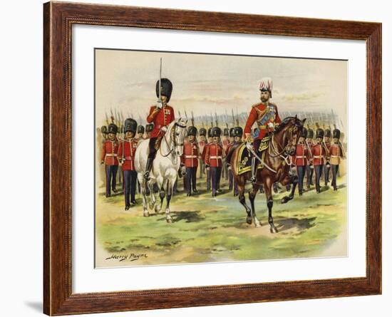 King George V as Prince of Wales Leading His Regiment, the Royal Fusiliers, at Aldershot-Henry Payne-Framed Giclee Print