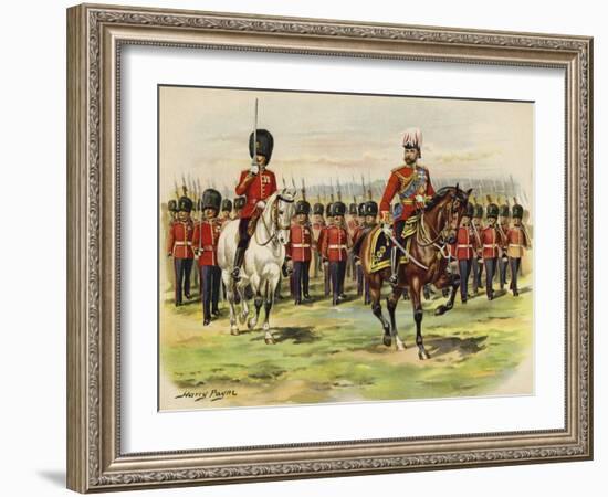 King George V as Prince of Wales Leading His Regiment, the Royal Fusiliers, at Aldershot-Henry Payne-Framed Giclee Print