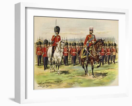 King George V as Prince of Wales Leading His Regiment, the Royal Fusiliers, at Aldershot-Henry Payne-Framed Giclee Print