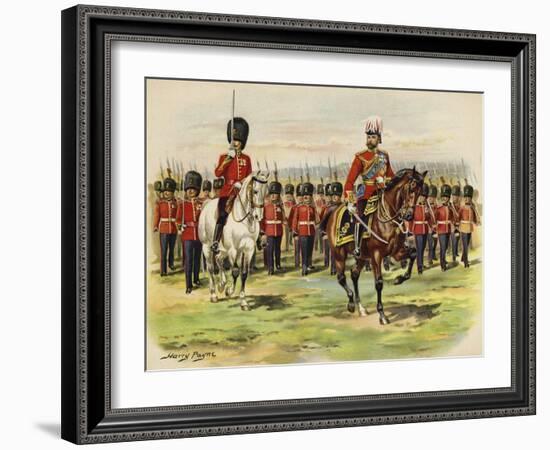 King George V as Prince of Wales Leading His Regiment, the Royal Fusiliers, at Aldershot-Henry Payne-Framed Giclee Print