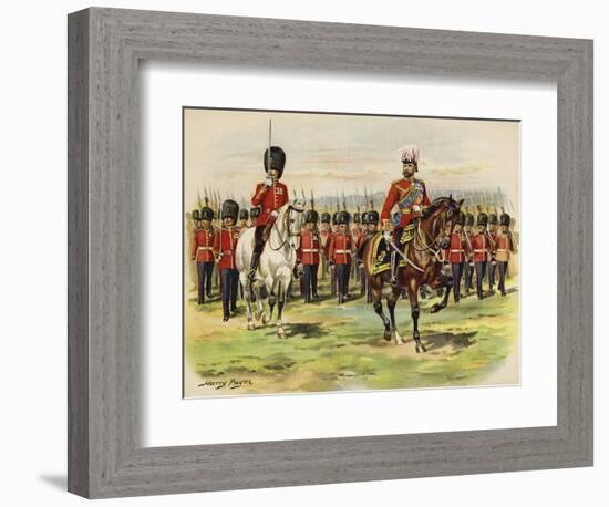 King George V as Prince of Wales Leading His Regiment, the Royal Fusiliers, at Aldershot-Henry Payne-Framed Giclee Print