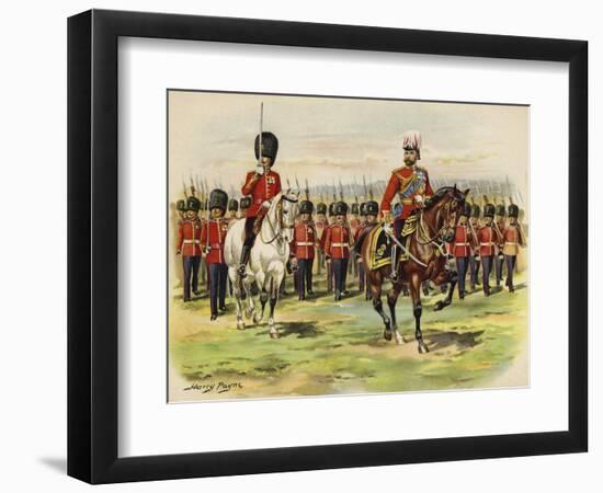 King George V as Prince of Wales Leading His Regiment, the Royal Fusiliers, at Aldershot-Henry Payne-Framed Giclee Print