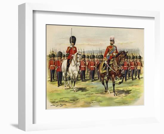 King George V as Prince of Wales Leading His Regiment, the Royal Fusiliers, at Aldershot-Henry Payne-Framed Giclee Print