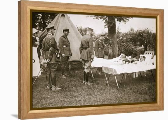 King George V conversing with wounded officers, France, World War I, 1916-Unknown-Framed Premier Image Canvas