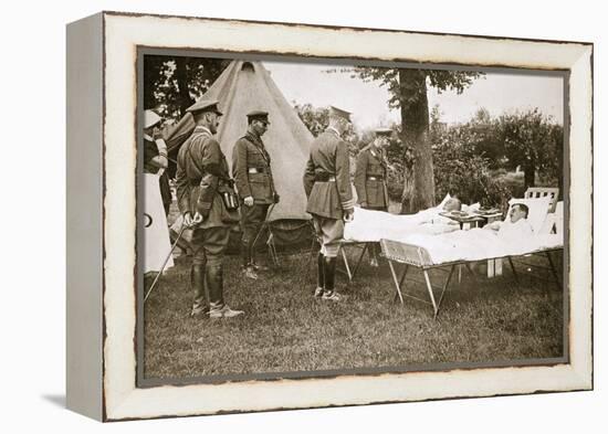 King George V conversing with wounded officers, France, World War I, 1916-Unknown-Framed Premier Image Canvas