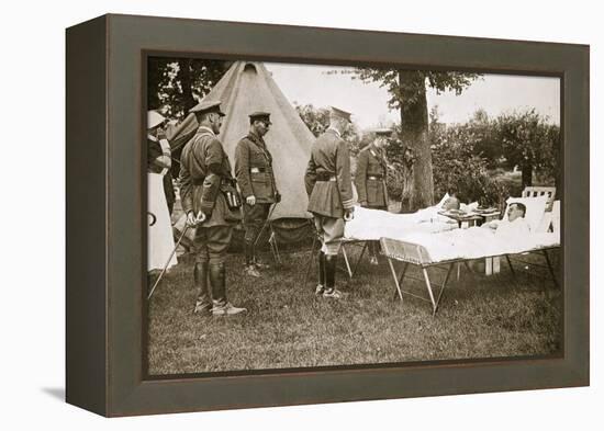 King George V conversing with wounded officers, France, World War I, 1916-Unknown-Framed Premier Image Canvas