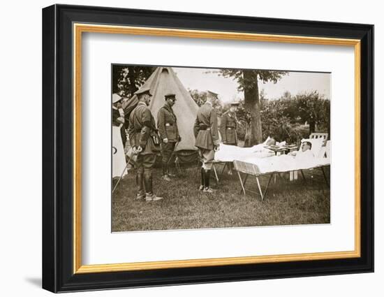 King George V conversing with wounded officers, France, World War I, 1916-Unknown-Framed Photographic Print