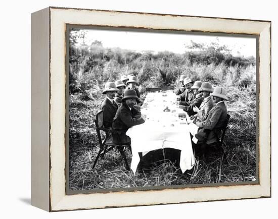 King George V Having Lunch in the Chitwan Valley During a Tiger Shoot, 1911-English Photographer-Framed Premier Image Canvas