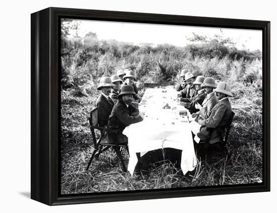 King George V Having Lunch in the Chitwan Valley During a Tiger Shoot, 1911-English Photographer-Framed Premier Image Canvas