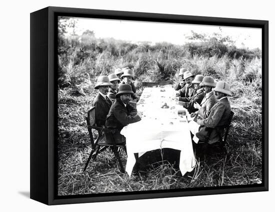 King George V Having Lunch in the Chitwan Valley During a Tiger Shoot, 1911-English Photographer-Framed Premier Image Canvas