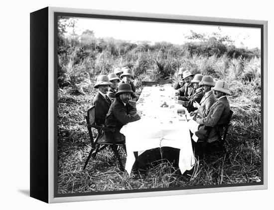 King George V Having Lunch in the Chitwan Valley During a Tiger Shoot, 1911-English Photographer-Framed Premier Image Canvas