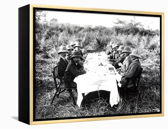 King George V Having Lunch in the Chitwan Valley During a Tiger Shoot, 1911-English Photographer-Framed Premier Image Canvas