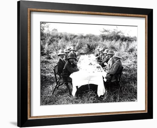 King George V Having Lunch in the Chitwan Valley During a Tiger Shoot, 1911-English Photographer-Framed Photographic Print