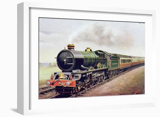 'King George V' of the G.W.R Cornish Railway Express, Illustration from 'The Wonder Book of…-English School-Framed Giclee Print