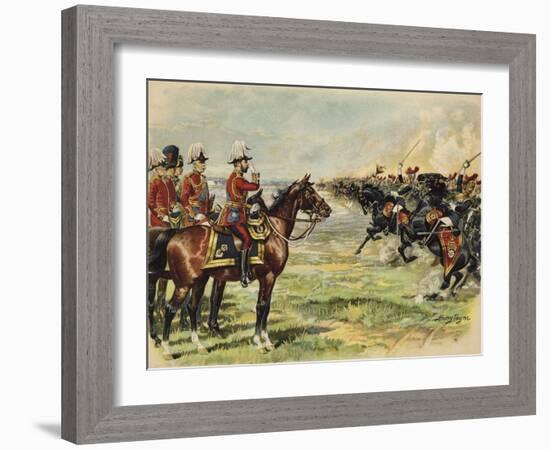 King George V Reviewing His Troops at Aldershot-Henry Payne-Framed Giclee Print