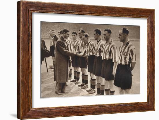 King George Vi and Queen Elizabeth Attend the Association Football Cup Final, 1937-null-Framed Photographic Print