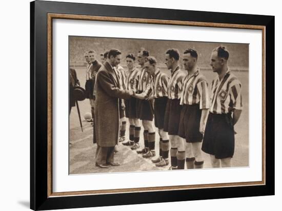 King George Vi and Queen Elizabeth Attend the Association Football Cup Final, 1937-null-Framed Photographic Print