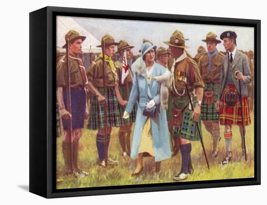 King George VI and Queen Elizabeth Inspect Scouts at Portree, on the Isle of Skye C1935-null-Framed Premier Image Canvas