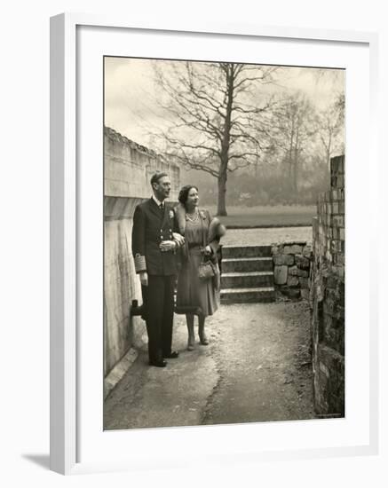 King George VI and the Her Majesty Queen Elizabeth the Queen Mother Taking a Stroll, England-Cecil Beaton-Framed Photographic Print