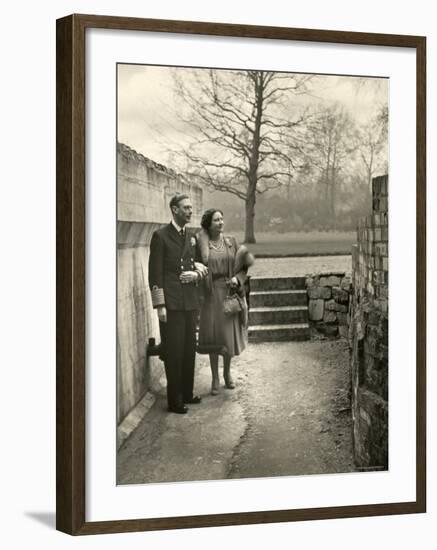 King George VI and the Her Majesty Queen Elizabeth the Queen Mother Taking a Stroll, England-Cecil Beaton-Framed Photographic Print