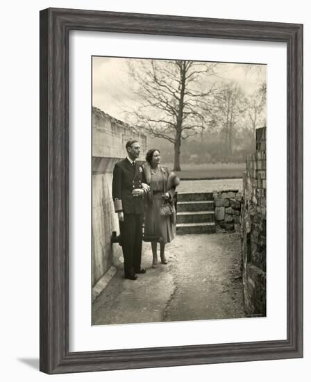 King George VI and the Her Majesty Queen Elizabeth the Queen Mother Taking a Stroll, England-Cecil Beaton-Framed Photographic Print