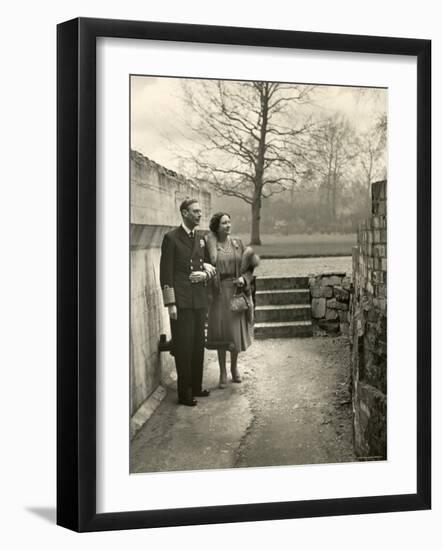 King George VI and the Her Majesty Queen Elizabeth the Queen Mother Taking a Stroll, England-Cecil Beaton-Framed Photographic Print