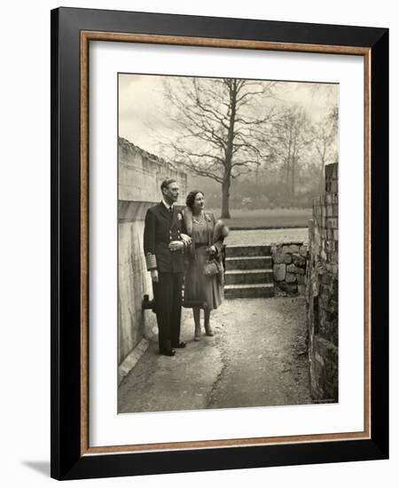 King George VI and the Her Majesty Queen Elizabeth the Queen Mother Taking a Stroll, England-Cecil Beaton-Framed Photographic Print