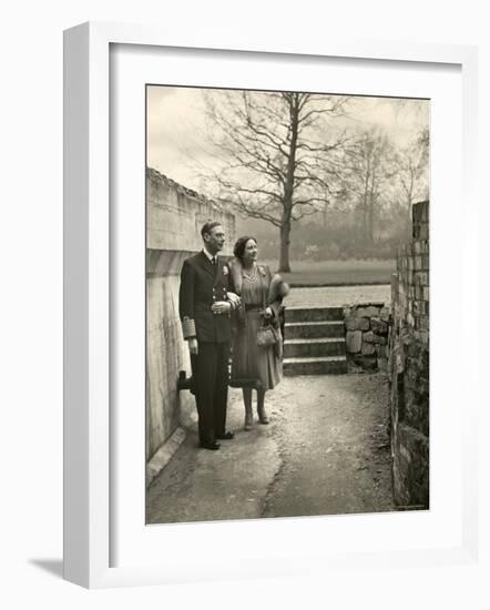 King George VI and the Her Majesty Queen Elizabeth the Queen Mother Taking a Stroll, England-Cecil Beaton-Framed Photographic Print