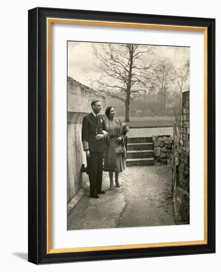 King George VI and the Her Majesty Queen Elizabeth the Queen Mother Taking a Stroll, England-Cecil Beaton-Framed Photographic Print