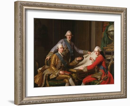 King Gustav III of Sweden and His Brothers, 1771-Alexander Roslin-Framed Giclee Print