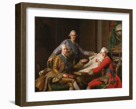 King Gustav III of Sweden and His Brothers, 1771-Alexander Roslin-Framed Giclee Print