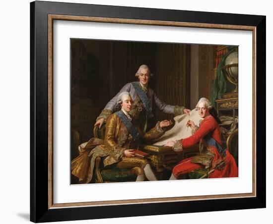 King Gustav III of Sweden and His Brothers, 1771-Alexander Roslin-Framed Giclee Print