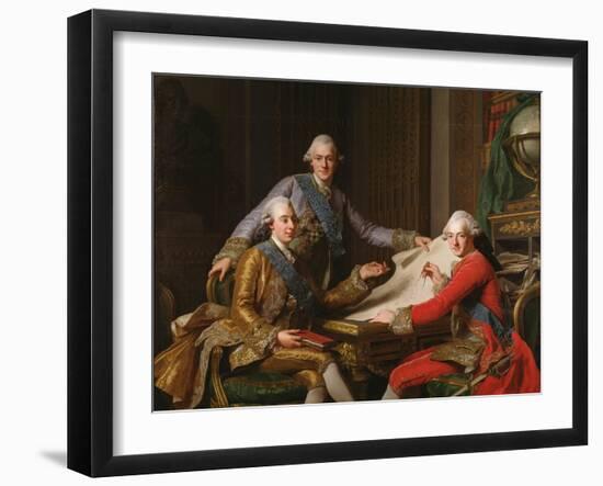 King Gustav III of Sweden and His Brothers, 1771-Alexander Roslin-Framed Giclee Print