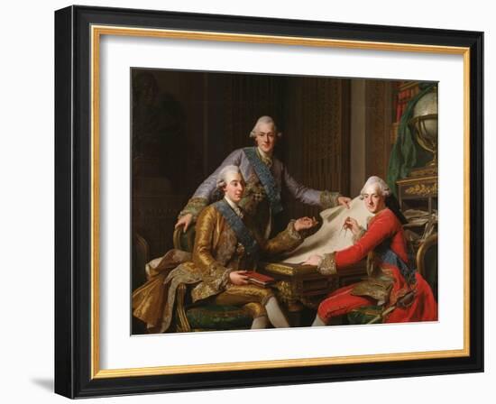 King Gustav III of Sweden and His Brothers, 1771-Alexander Roslin-Framed Giclee Print