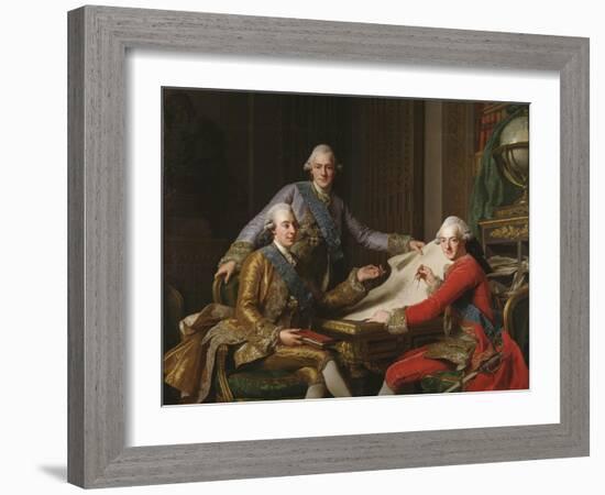 King Gustav III of Sweden and his Brothers, 1771-Alexander Roslin-Framed Giclee Print