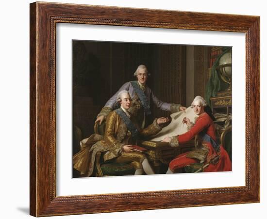 King Gustav III of Sweden and his Brothers, 1771-Alexander Roslin-Framed Giclee Print