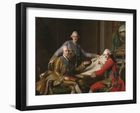 King Gustav III of Sweden and his Brothers, 1771-Alexander Roslin-Framed Giclee Print