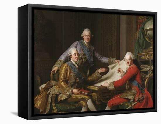 King Gustav III of Sweden and his Brothers, 1771-Alexander Roslin-Framed Premier Image Canvas