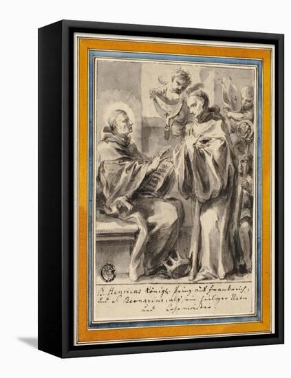 King Henry of France and Saint Bernard of Clairvaux-European School-Framed Premier Image Canvas