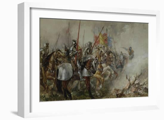 King Henry V at the Battle of Agincourt, 1415-Sir John Gilbert-Framed Giclee Print