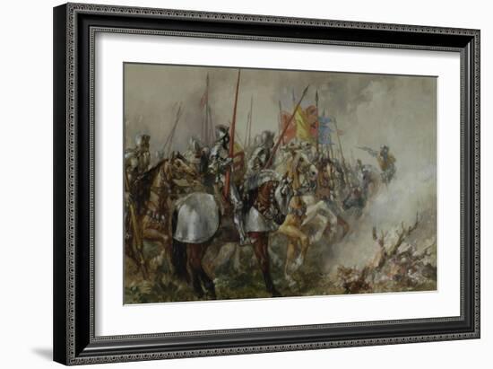 King Henry V at the Battle of Agincourt, 1415-Sir John Gilbert-Framed Giclee Print