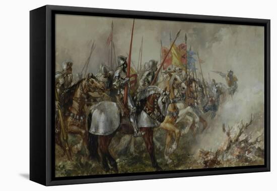 King Henry V at the Battle of Agincourt, 1415-Sir John Gilbert-Framed Premier Image Canvas