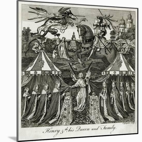 King Henry V of England and His Family-C Grignion-Mounted Art Print