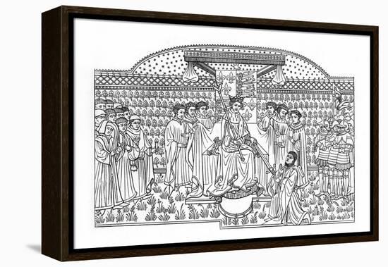 King Henry VI Presenting a Sword to the Earl of Shrewsbury, C1445-Henry Shaw-Framed Premier Image Canvas
