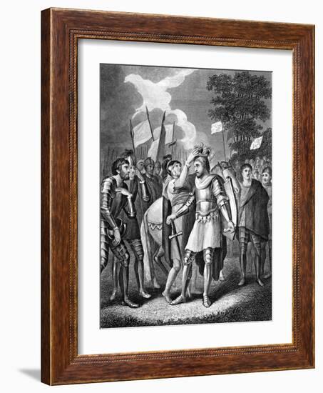 King Henry VII after the Batte of Bosworth-null-Framed Art Print