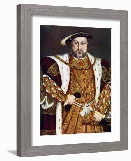 King Henry VIII, C1538-1547, (C1900-192)-Hans Holbein the Younger-Framed Giclee Print