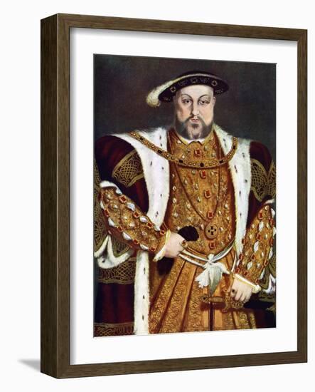 King Henry VIII, C1538-1547, (C1900-192)-Hans Holbein the Younger-Framed Giclee Print