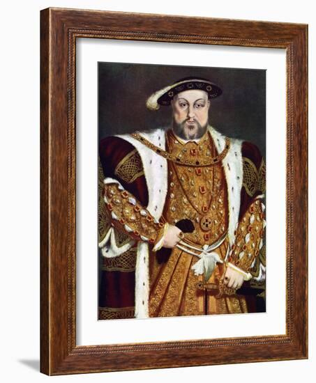 King Henry VIII, C1538-1547, (C1900-192)-Hans Holbein the Younger-Framed Giclee Print