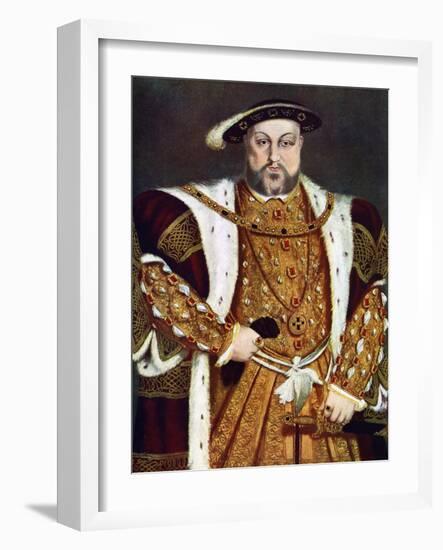 King Henry VIII, C1538-1547, (C1900-192)-Hans Holbein the Younger-Framed Giclee Print