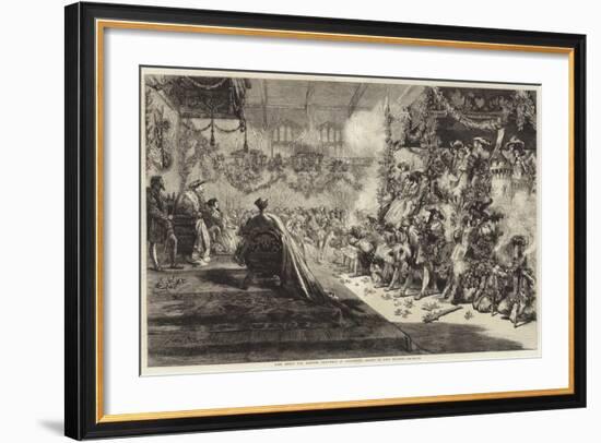 King Henry VIII Keeping Christmas at Greenwich-Sir John Gilbert-Framed Giclee Print